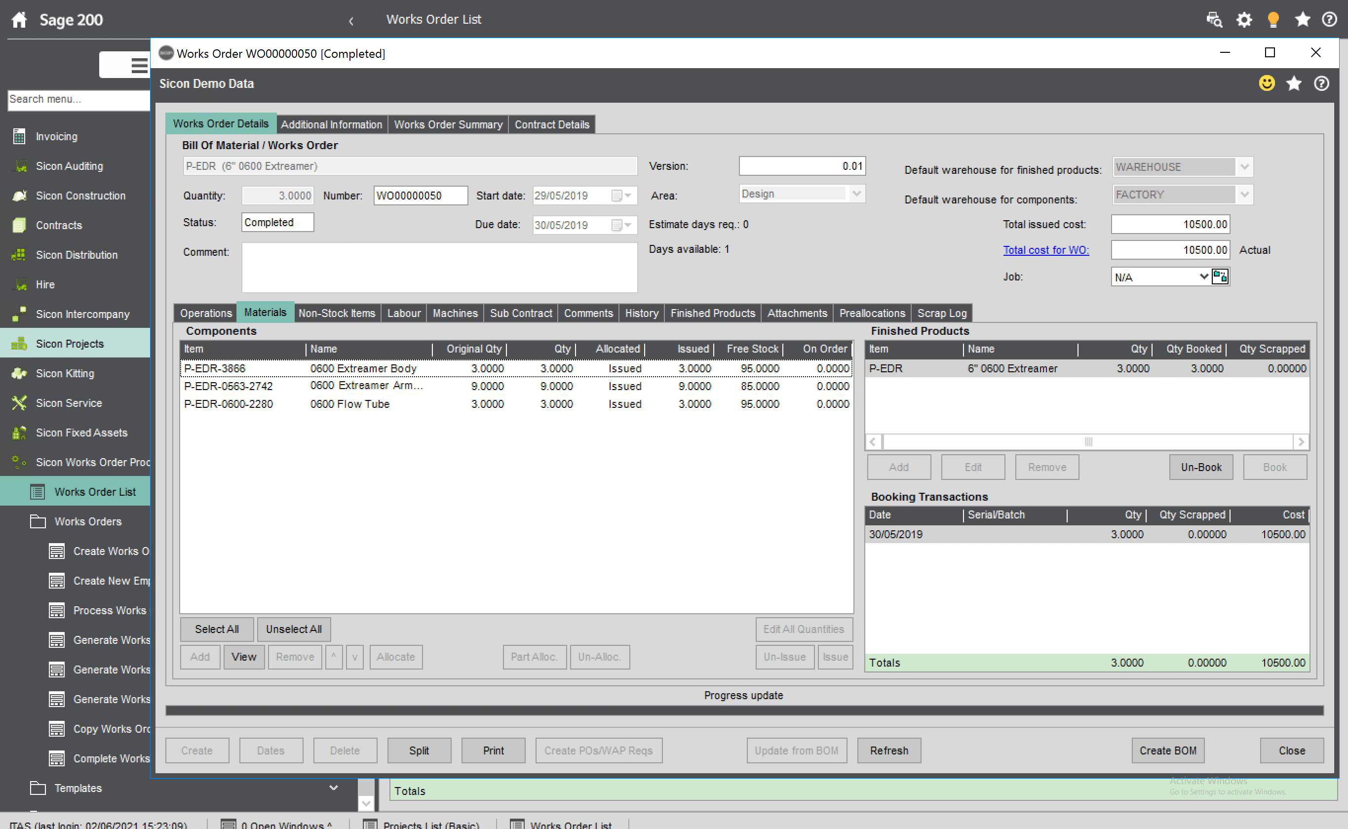 Works Order Processing (WOP) for Sage 200